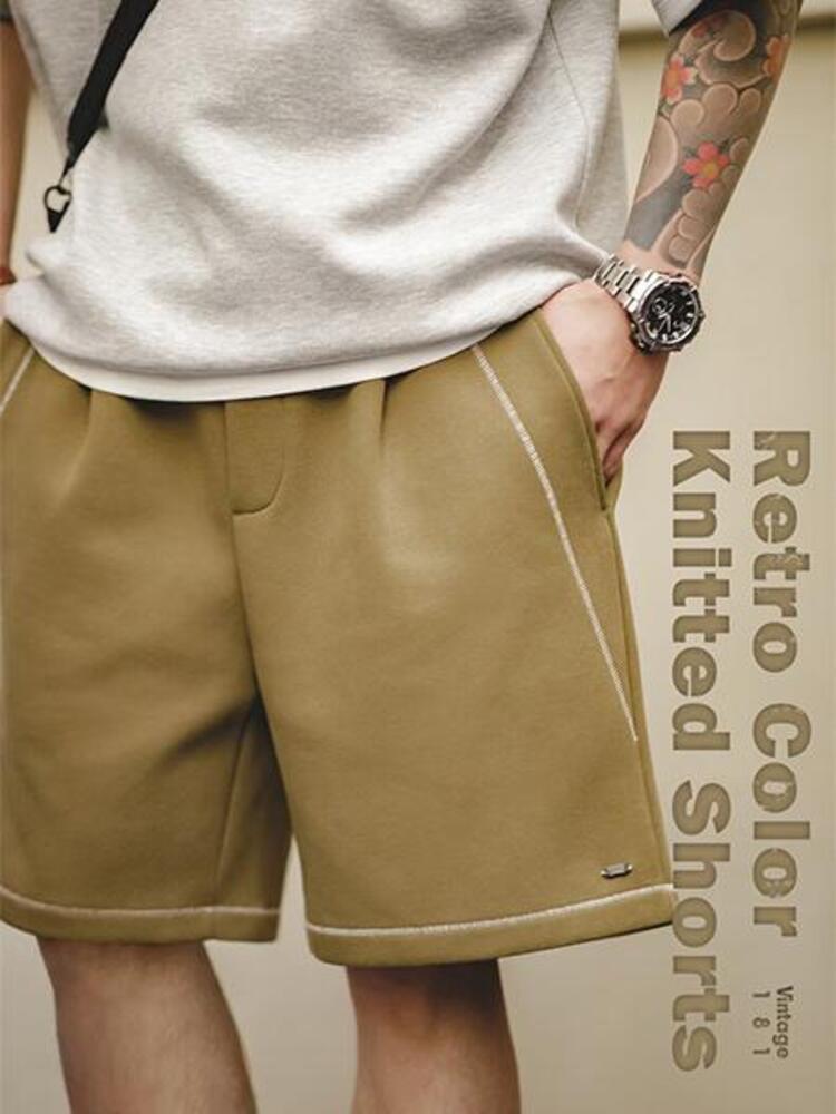 [AMECAJI] Retro Color Knitted Short - XXBOY